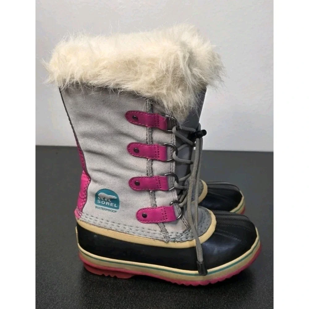 Sorel Boots 2 Gray Pink Joan of Arctic Duck Winter‎ Snow Waterproof Insulated